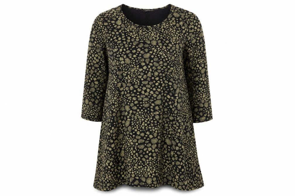 Roman Women's Black Animal Print Shift Dress Size 12