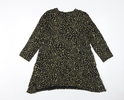 Roman Women's Black Animal Print Shift Dress Size 12