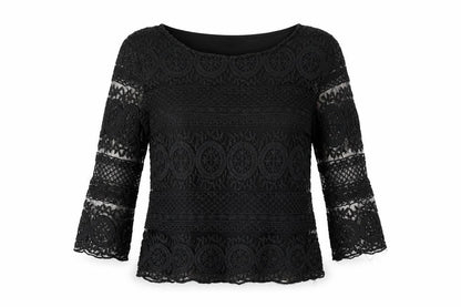 Womens UK Size S A&G Black Lace Blouse