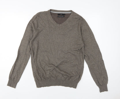 Jeff Banks Men's Brown V-Neck Pullover Jumper, Size S