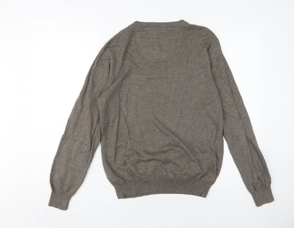 Jeff Banks Men's Brown V-Neck Pullover Jumper, Size S