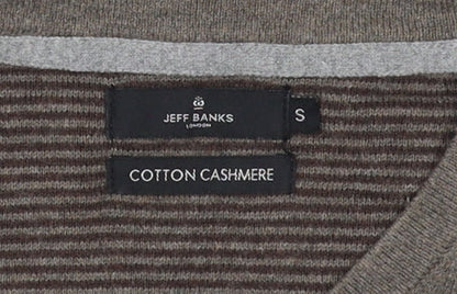 Jeff Banks Men's Brown V-Neck Pullover Jumper, Size S