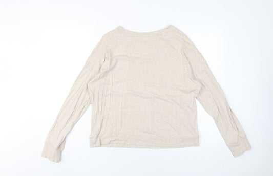 DKNY Women's Beige Long Sleeve T-Shirt Size M