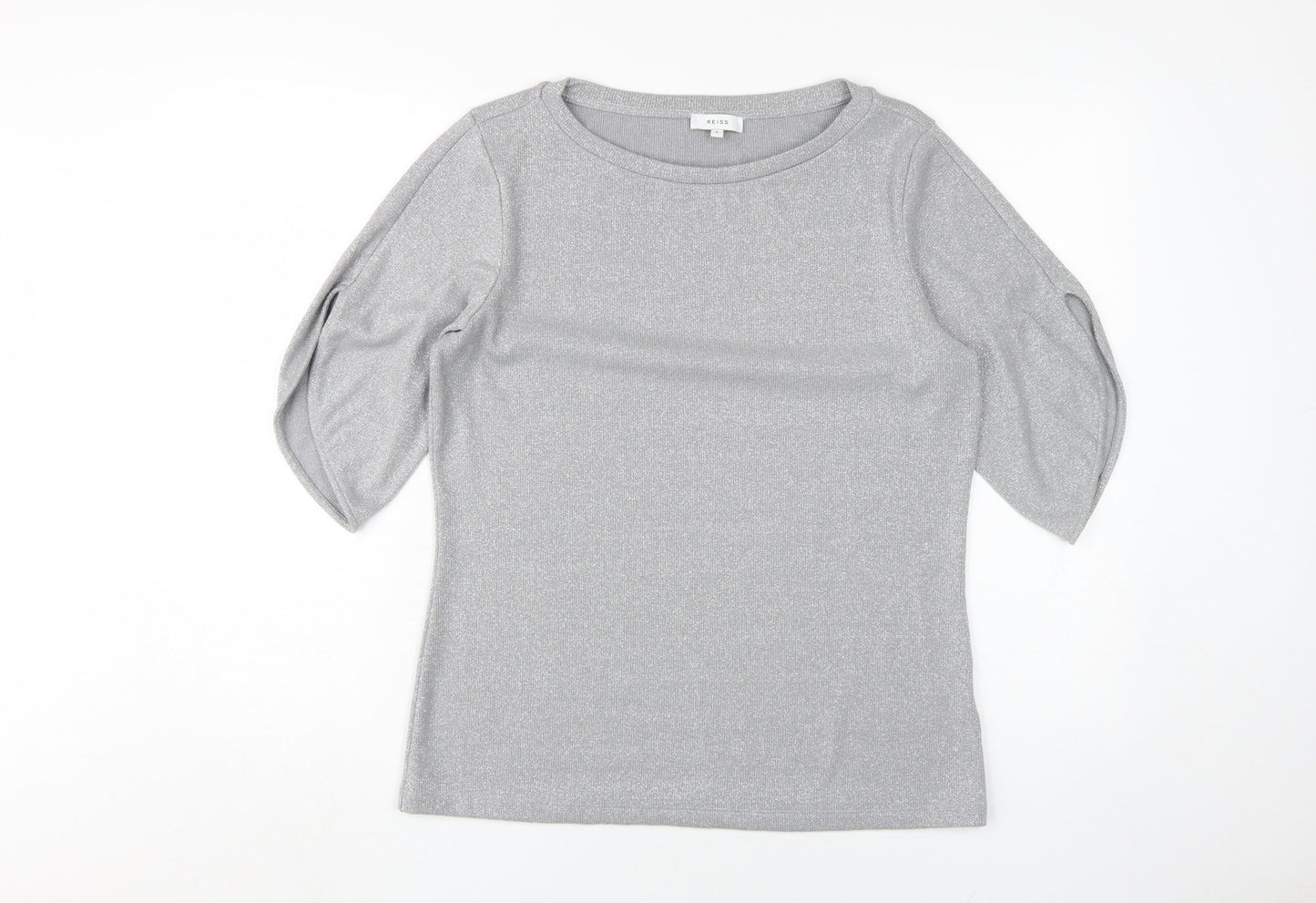 Womens UK Size S Reiss Silver Basic Blouse