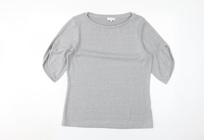 Womens UK Size S Reiss Silver Basic Blouse