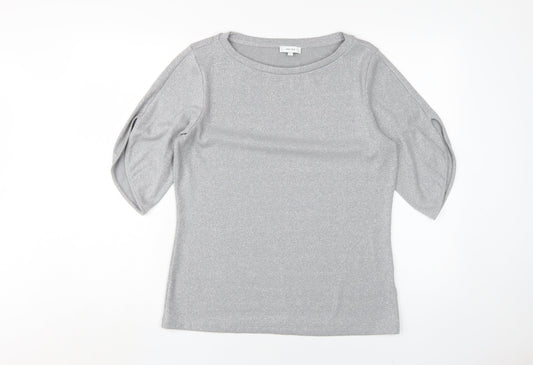 Womens UK Size S Reiss Silver Basic Blouse