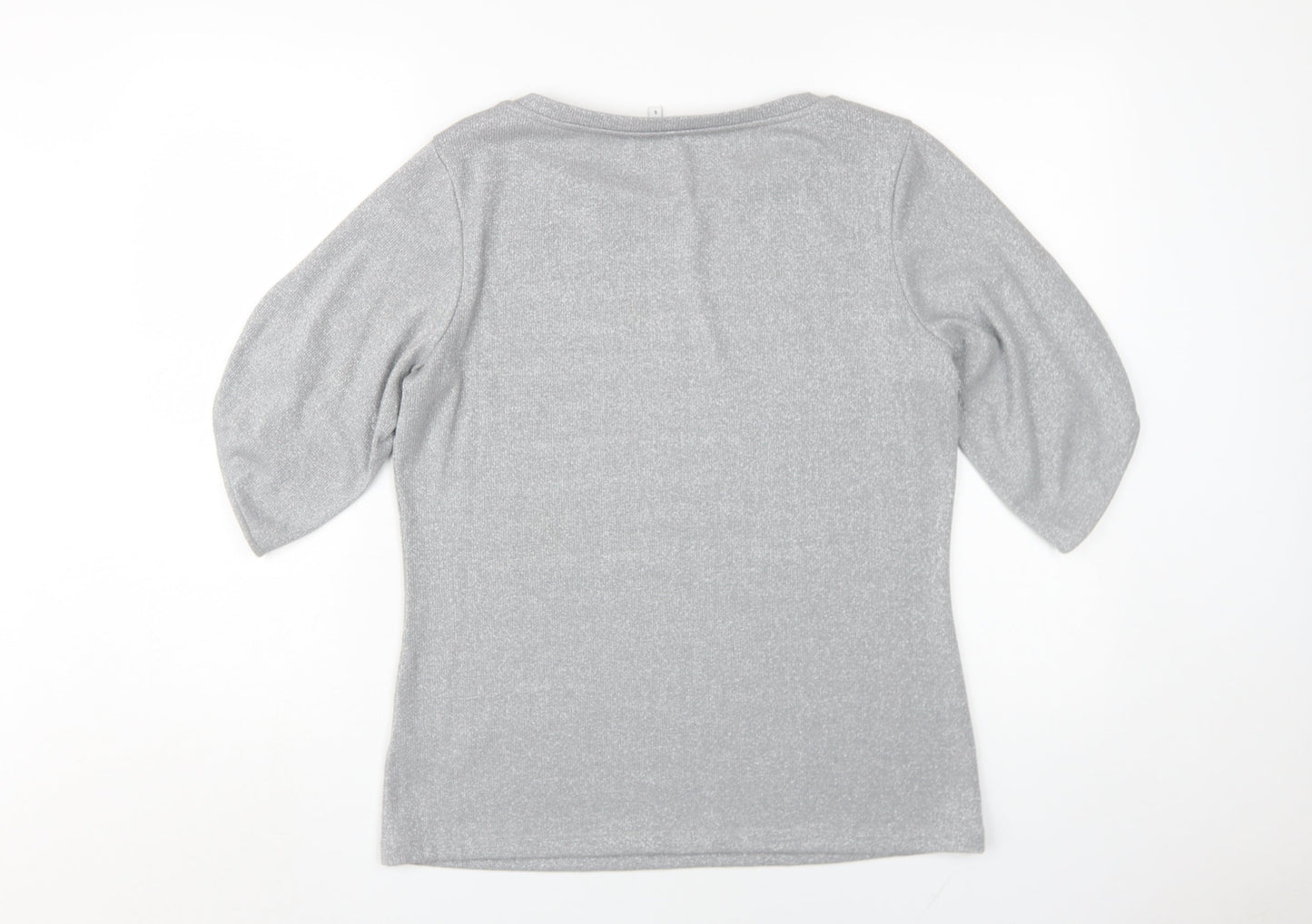 Womens UK Size S Reiss Silver Basic Blouse