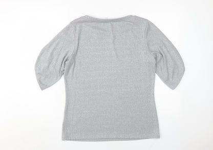 Womens UK Size S Reiss Silver Basic Blouse