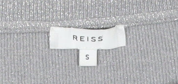 Womens UK Size S Reiss Silver Basic Blouse