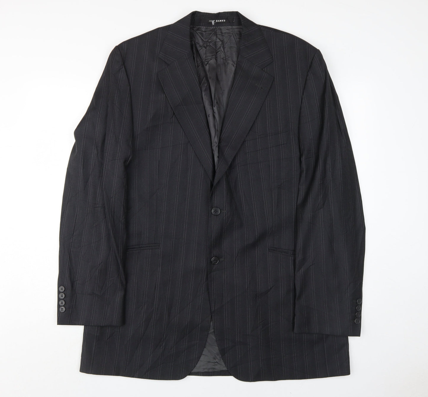 Mens UK Size 44 Jeff Banks Regular Black Suit Jacket
