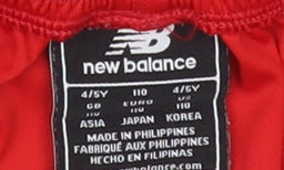New Balance Boys Red Athletic Football Shorts 4-5 Years