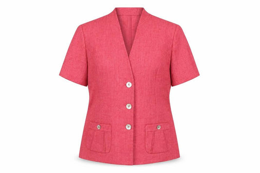 Eastex Women's Red Blazer Jacket Size 14 Short Sleeve
