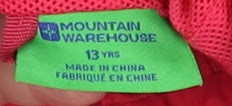Mountain Warehouse Girls Pink Rain Coat 13 Years Waterproof