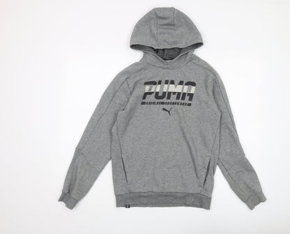 Puma Boys Grey Pullover Hoodie XL with Logo Accent