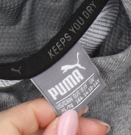 Puma Boys Grey Pullover Hoodie XL with Logo Accent