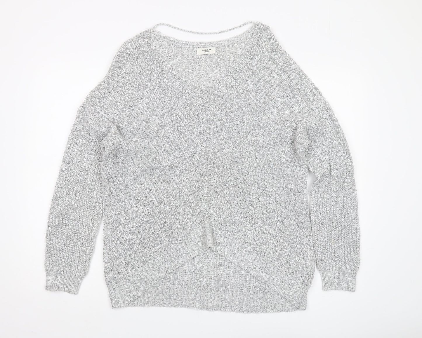 Womens UK Size L JACQUELINE de YONG Grey Pullover Jumper