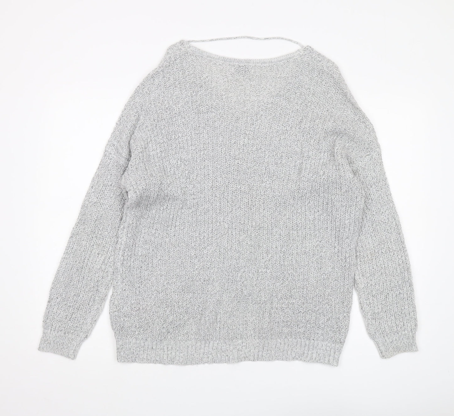 Womens UK Size L JACQUELINE de YONG Grey Pullover Jumper
