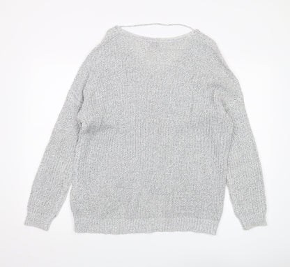 Womens UK Size L JACQUELINE de YONG Grey Pullover Jumper