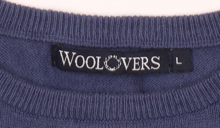 Woolovers Men's Blue Striped Pullover Jumper L