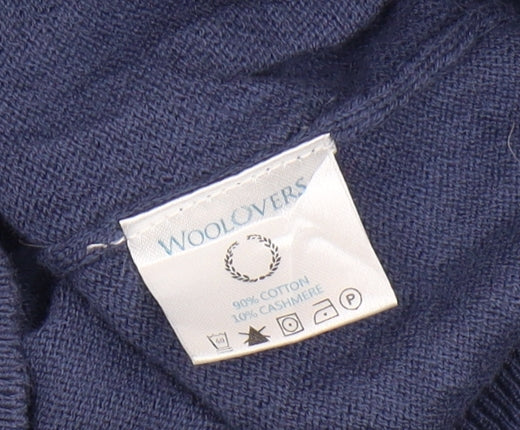 Woolovers Men's Blue Striped Pullover Jumper L