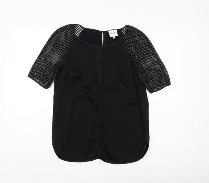 Reiss Women's Black Short Sleeve Blouse Size 8