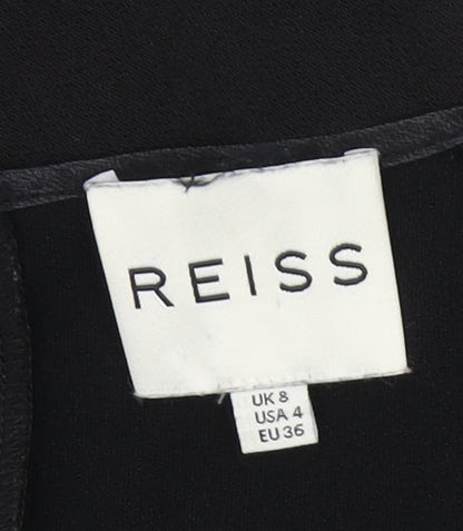 Reiss Women's Black Short Sleeve Blouse Size 8