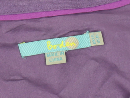 Boden Women’s Purple Shift Dress - Size 12, Linen, Casual
