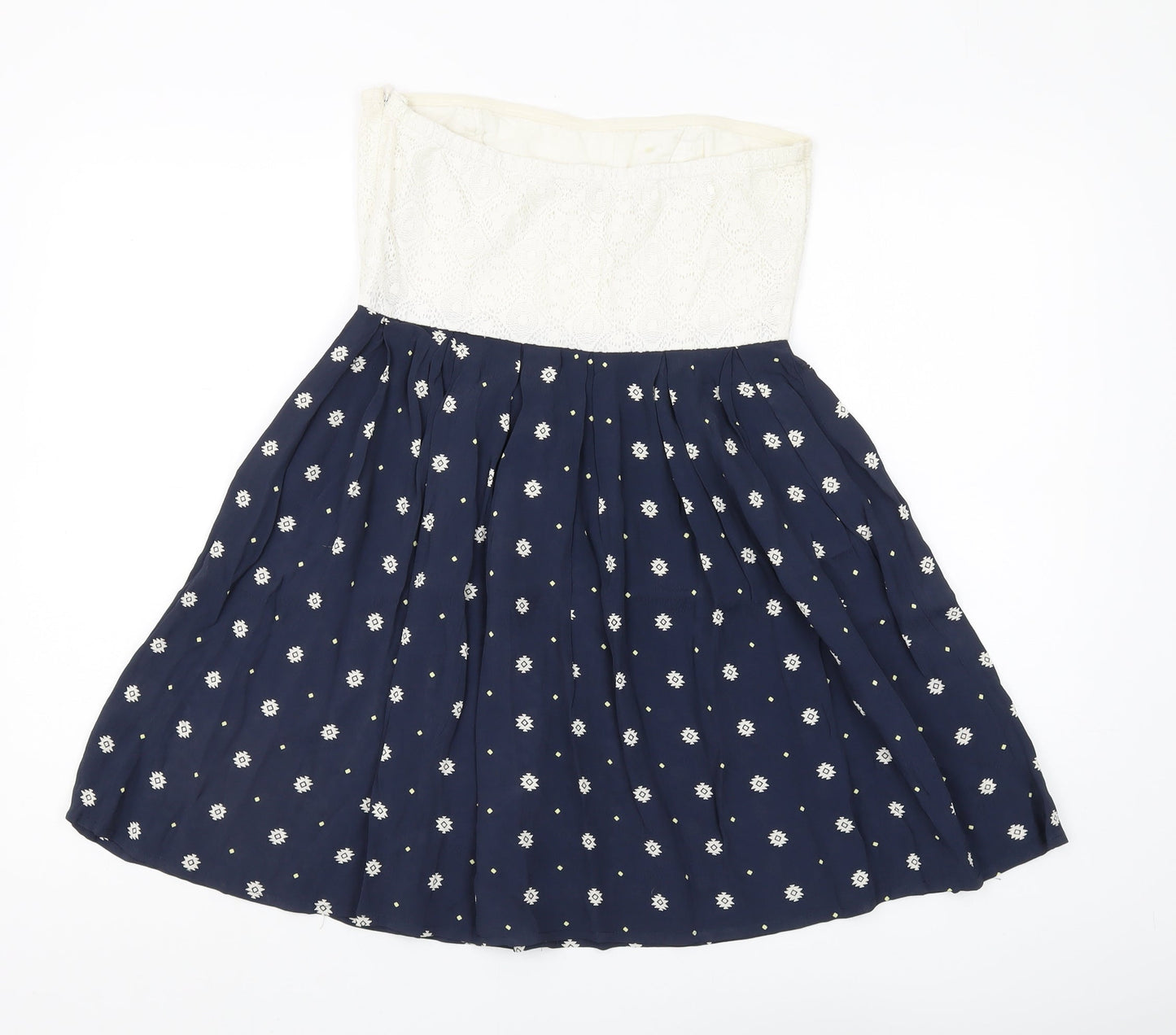 Soulcal & Co Women's Strapless Navy Floral Dress S