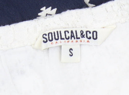 Soulcal & Co Women's Strapless Navy Floral Dress S