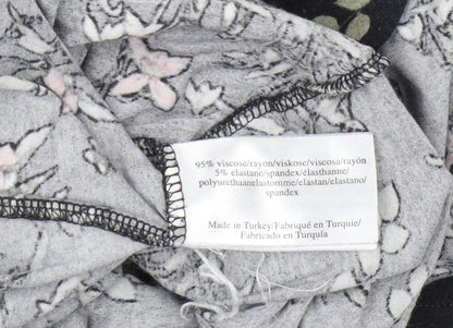 Laura Ashley Women's Black Floral Tunic Blouse Size 14