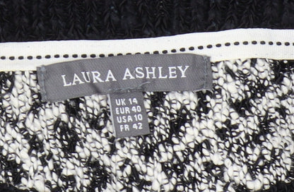 Laura Ashley Women's Black Knit Jumper Size 14