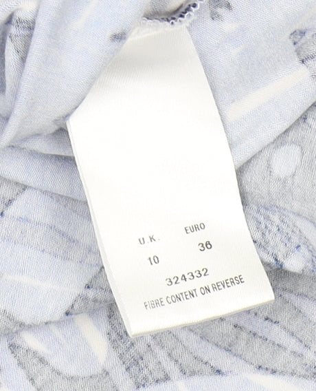 Womens UK Size 10 Eastex Blue Wrap Blouse