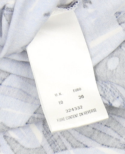 Womens UK Size 10 Eastex Blue Wrap Blouse