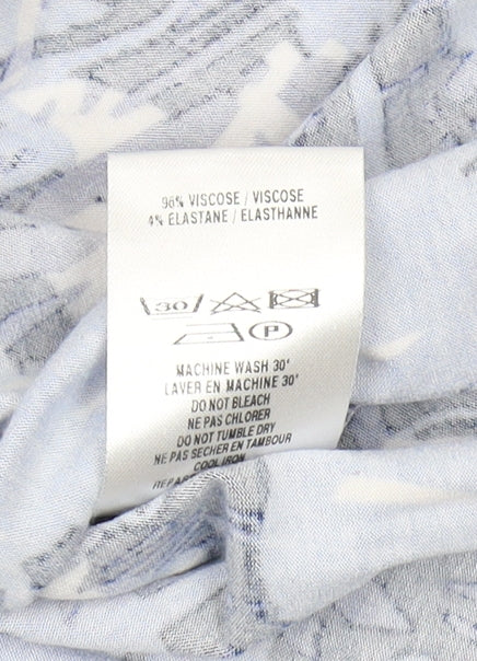 Womens UK Size 10 Eastex Blue Wrap Blouse