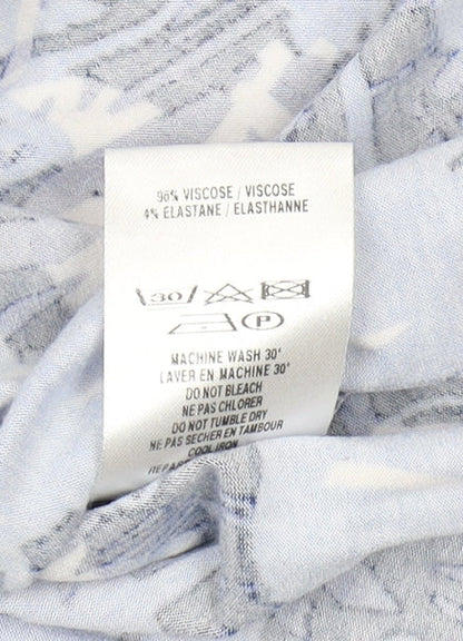 Womens UK Size 10 Eastex Blue Wrap Blouse