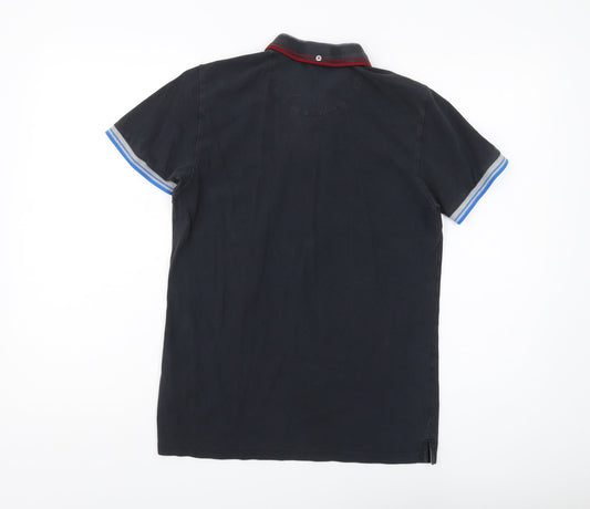 Ben Sherman Men's Black Cotton Polo Shirt Size S