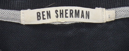 Ben Sherman Men's Black Cotton Polo Shirt Size S