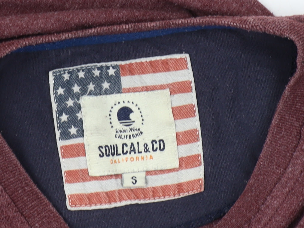 SoulCal & Co Men's Red Graphic Print T-Shirt, Size S