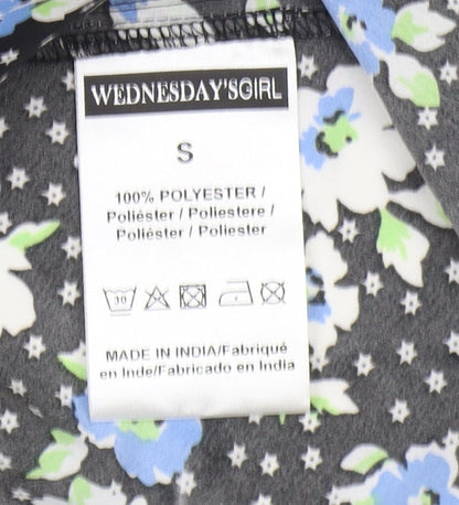 Wednesday's Girl Women's Black Floral Wrap Dress - Size S