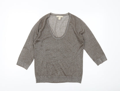 Banana Republic Women's Brown Scoop Neck Jumper S