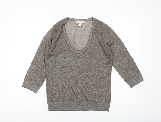 Banana Republic Women's Brown Scoop Neck Jumper S