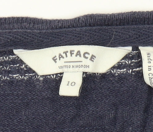 Womens UK Size 10 FatFace Blue Cardigan Jumper