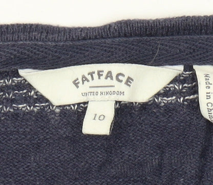 Womens UK Size 10 FatFace Blue Cardigan Jumper