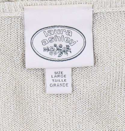 Womens UK Size L Laura Ashley Beige Cardigan Jumper