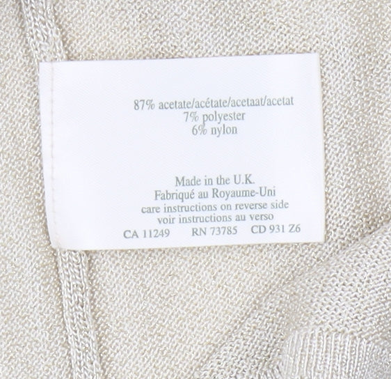 Womens UK Size L Laura Ashley Beige Cardigan Jumper