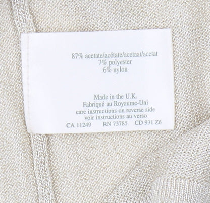 Womens UK Size L Laura Ashley Beige Cardigan Jumper