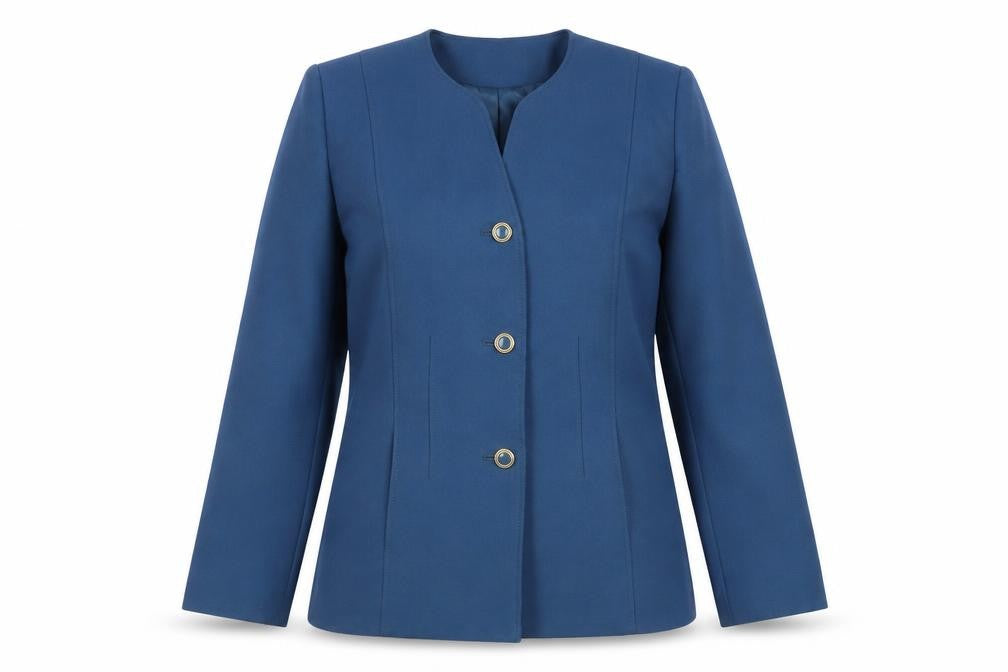 Womens UK Size 10 Eastex Regular Blue Suit Jacket