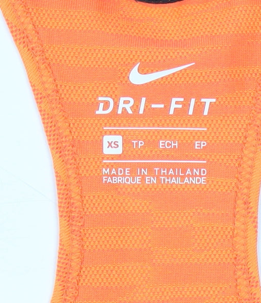 Nike Women's Orange Tank Top XS - Moisture Wicking Activewear