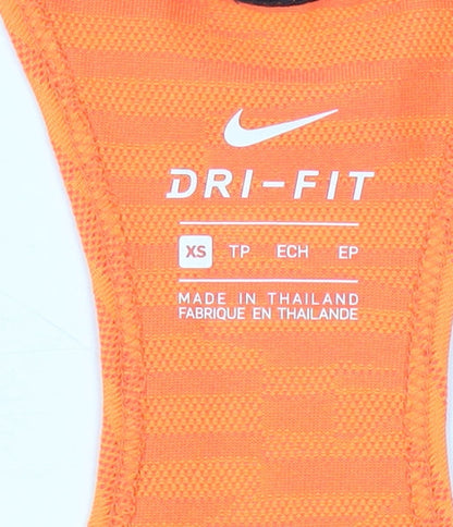 Nike Women's Orange Tank Top XS - Moisture Wicking Activewear