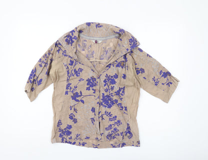 Womens UK Size 10 Fat Face Beige Tunic Blouse